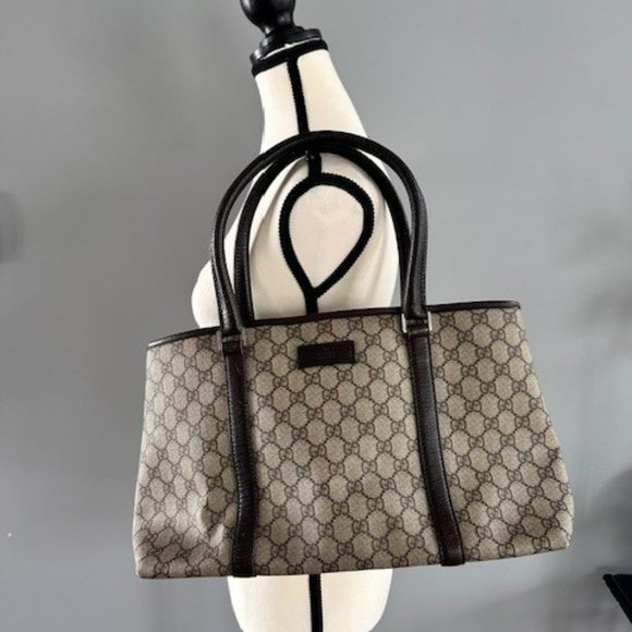 Gucci Canvas Handbag w Authentic Drawstring Dust Bag - Authentic EUC - Picture 12 of 16